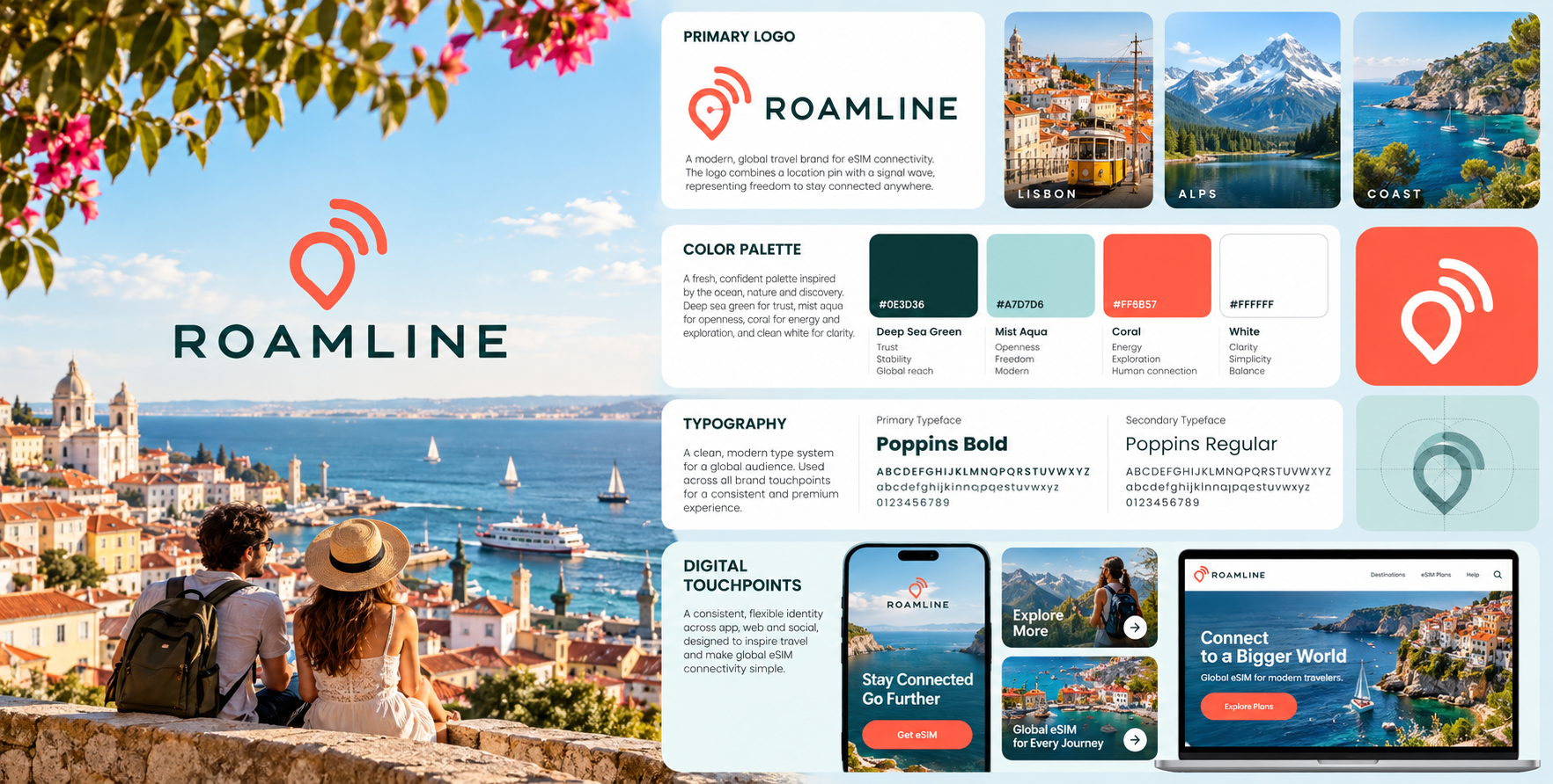 Roamline Identity concept visual